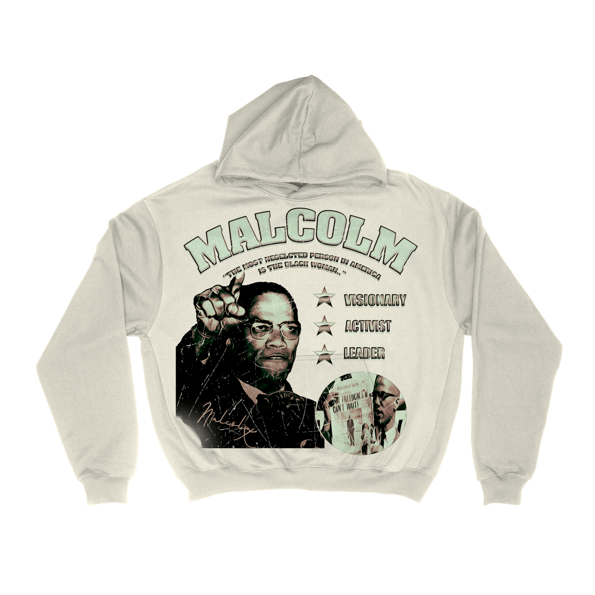 Malcolm X "The Black Woman" Vintage Hoodie